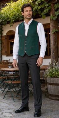 VTG Snow White Milwaukee Mens 42R Green Bavarian Trachten Vest Oktoberfest